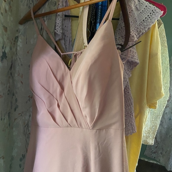 Azazie Everleigh A-Line Pleated Chiffon Floor-Length Dress in Dusty Rose - Picture 2 of 3